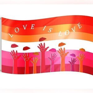 3x5FT Lesbian Pride Flag Banner LGBTQ Lesbian Love is Love